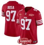 San Francisco 49ers #97 Nick Bosa Red 2023 F.U.S.E. With 2-Star C Ptach And NFC West Champions Patch Stitched Jersey