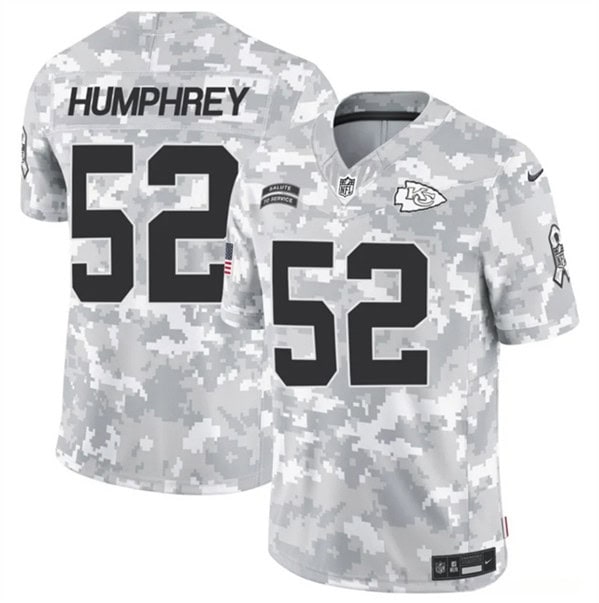 Kansas City Chiefs #52 Creed Humphrey Arctic Camo 2024 F.U.S.E. Salute To Service Limited Stitched Jersey