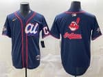 American League Cleveland Guardians Team Big Logo Navy 2025 All-Star Edition Limited Stitched Jersey