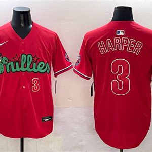 Philadelphia Phillies #3 Bryce Harper Red Phanatic Limited Stitched Jersey