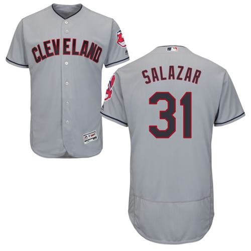 Indians #31 Danny Salazar Grey Flexbase Authentic Collection Stitched Jersey