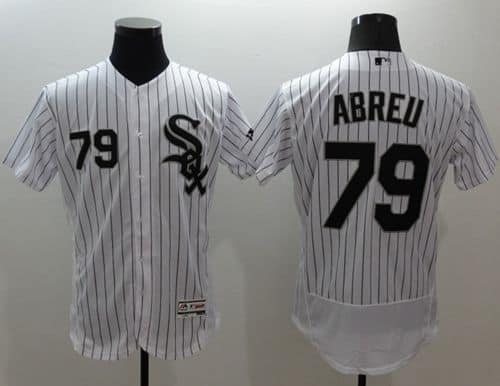 White Sox #79 Jose Abreu White(Black Strip) Flexbase Authentic Collection Stitched Jersey