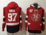 San Francisco 49ers #97 Nick Bosa Red Ageless Must-Have Lace-Up Pullover Hoodie