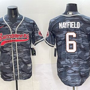 Tampa Bay Buccaneers #6 Baker Mayfield Grey Camo Cool Base Stitched Jersey