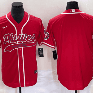 Philadelphia Phillies Blank Red Cool Base Stitched Jersey