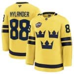 Sweden #88 William Nylander Yellow 2025 4 Nations Face-Off Premium Jersey