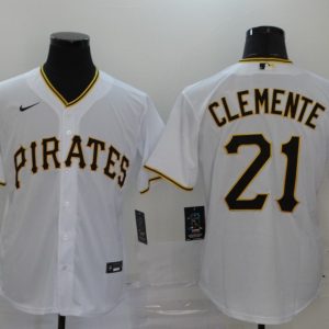 Pittsburgh Pirates #21 Roberto Clemente White Cool Base Stitched Jersey