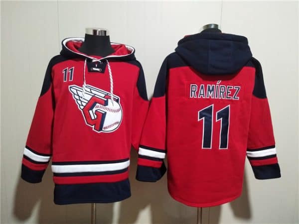 Cleveland Guardians Jos¨¦ Ram¨ªrez Red Lace-Up Pullover Hoodie