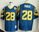 Los Angeles Rams #28 Marshall Faulk Royal Throwback Football Stitched Jersey