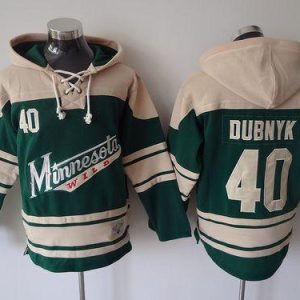 Wild #40 Devan Dubnyk Green Sawyer Hooded Sweatshirt Stitched Jersey