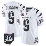 Cincinnati Bengals #9 Joe Burrow White Limited F.U.S.E. With 4-Star C Patch Special Vapor Untouchable Limited Stitched Jersey