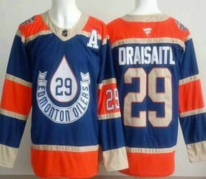Edmonton Oilers #29 Leon Draisaitl Blue Heritage Classic Authentic Jersey