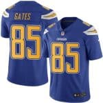 Chargers #85 Antonio Gates Electric Blue Stitched Limited Rush Nike Jersey