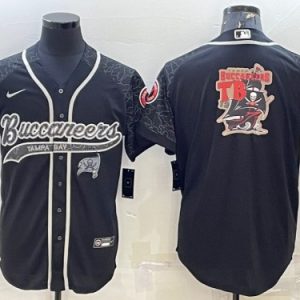 Tampa Bay Buccaneers Black Reflective Team Big Logo With Patch Cool Base Stitched Jersey