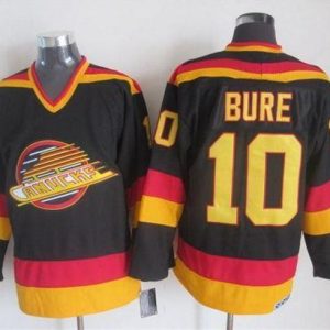 Canucks #10 Pavel Bure Black Gold CCM Throwback Stitched Jersey