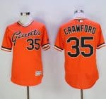 Giants #35 Brandon Crawford Orange Flexbase Authentic Collection Cooperstown Stitched Jerseys