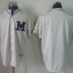 Brewers Blank Cream 1913 Turn Back The Clock Stitched Jersey
