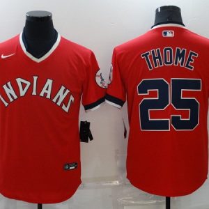 Cleveland Indians #25 Jim Thome Red Stitched Baseball Jersey
