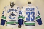 Canucks #33 Henrik Sedin White Stitched Jersey