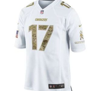 Los Angeles Chargers #17 Philip Rivers White Camo Salute To Srvice Stitched Jersey