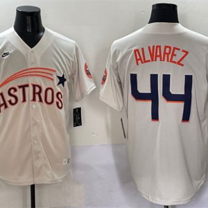 Houston Astros #44 Yordan Alvarez Cream Throwback Cooperstown Collection Limited Stitched Jersey