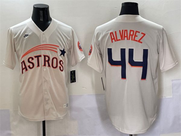 Houston Astros #44 Yordan Alvarez Cream Throwback Cooperstown Collection Limited Stitched Jersey