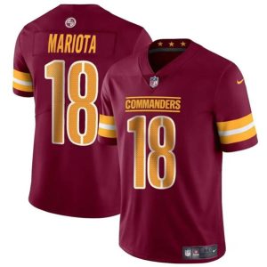 Washington Commanders #18 Marcus Mariota Burgundy 2024 Vapor Limited Stitched Jersey