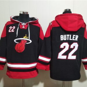 Miami Heat #22 Jimmy Butler Black Ageless Must-Have Lace-Up Pullover Hoodie