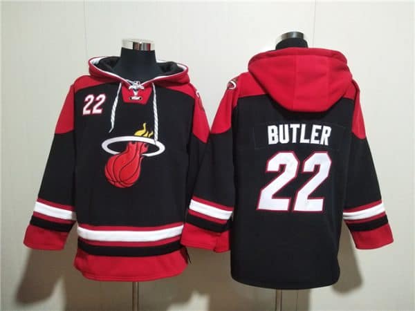 Miami Heat #22 Jimmy Butler Black Ageless Must-Have Lace-Up Pullover Hoodie