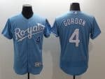 Royals #4 Alex Gordon Light Blue Flexbase Authentic Collection Stitched Jersey