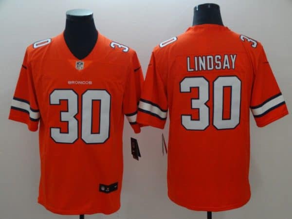 Denver Broncos #30 Phillip Lindsay Orange Color Rush Limited Stitched Jersey
