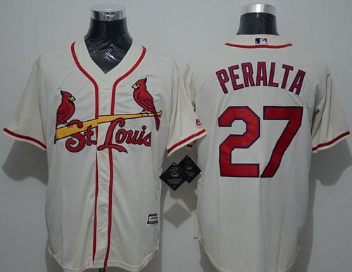 Cardinals #27 Jhonny Peralta Cream New Cool Base Stitched Jersey