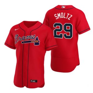 Atlanta Braves #29 John Smoltz Red Flex Base Stitched Jersey