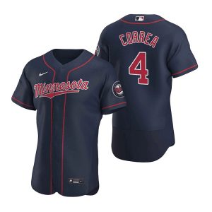 Minnesota Twins #4 Carlos Correa Navy Flex Base Stitched Jersey