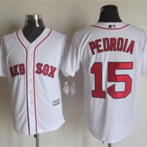 Red Sox #15 Dustin Pedroia White New Cool Base Stitched Jersey