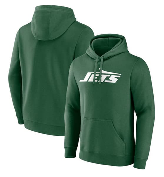 New York Jets Heather Green Primary Logo Pullover Hoodie