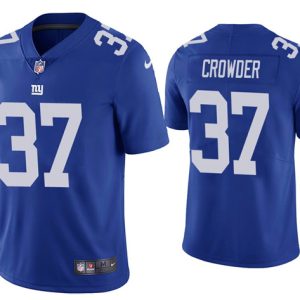 New York Giants #37 Tae Crowder 2020 Blue Vapor Untouchable Limited Stitched Jersey