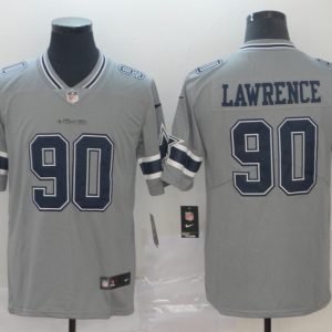 Dallas Cowboys #90 Demarcus Lawrence Gray Inverted Legend Stitched Jersey