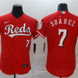 Cincinnati Reds #7 Eugenio Su¨¢rez Reds Flex Base Stitched Jersey