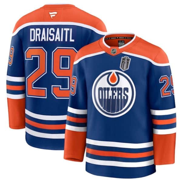 Edmonton Oilers #29 Leon Draisaitl Royal 2025 Stanley Cup Final Patch Stitched
