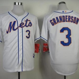 Mets #3 Curtis Granderson White Alternate Cool Base Stitched Jersey