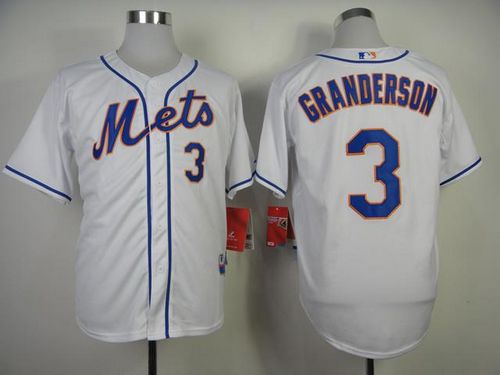 Mets #3 Curtis Granderson White Alternate Cool Base Stitched Jersey