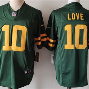 Green Bay Packers #10 Jordan Love Green Color Rush 2023 F.U.S.E. Limited Stitched Jersey