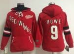 Detroit Red Wings #9 Gordie Howe Red Old Time Heidi NHL Hoodie