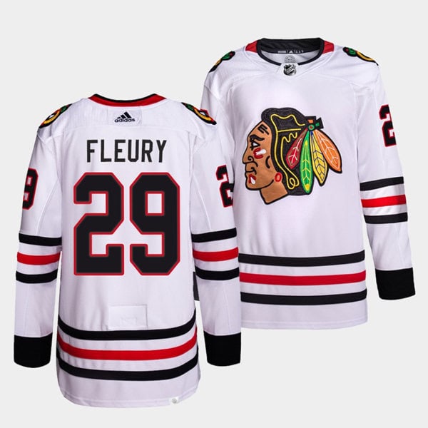 Chicago Blackhawks #29 Marc-Andre Fleury White Stitched Jersey