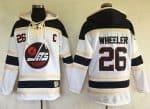 Jets #26 Blake Wheeler White Sawyer Hooded Sweatshirt Stitched Jersey