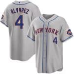 New York Mets #4 Francisco ?lvarez Gray 2023 Cool Base Stitched Jersey