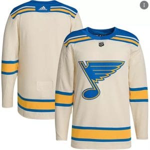 St. Louis Blues Blank Cream 2022 Winter Classic Stitched Jersey