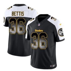 Pittsburgh Steelers #36 Jerome Bettis Black White 2023 F.U.S.E. Smoke Vapor Untouchable Limited Stitched Jersey