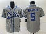 Indianapolis Colts #5 Anthony Richardson Gray Cool Base Stitched Jersey